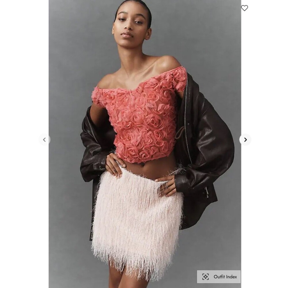 Anthropologie Maeve Off-Shoulder Rosette Top